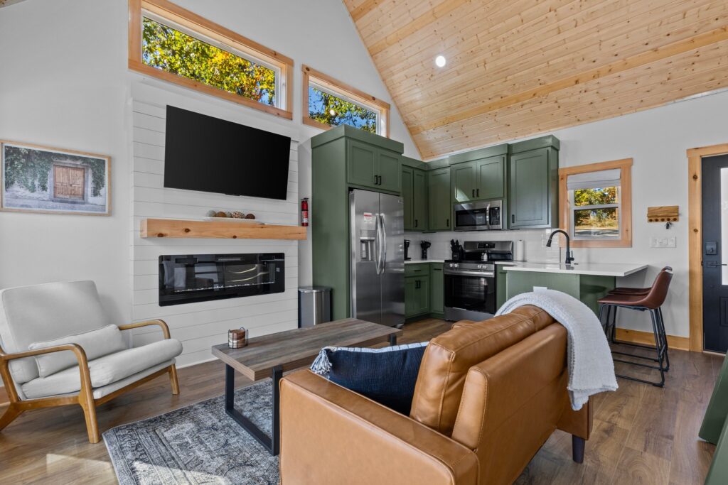 Modern kitchen inside the Cabin Treehouse